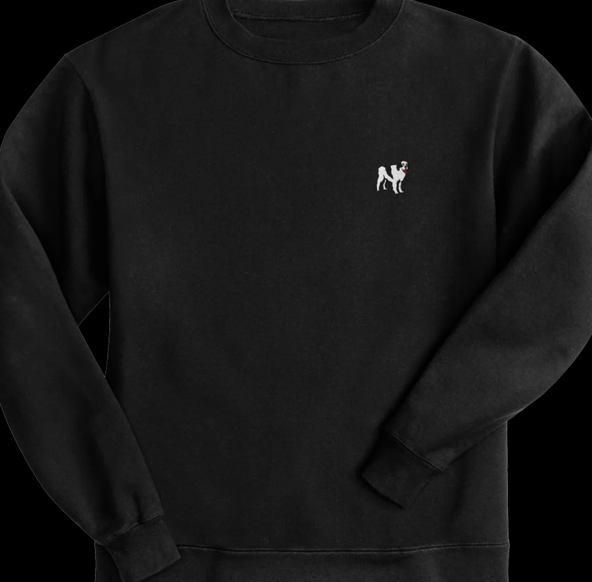 French Terry Fleece Embroidered Crew-Big Dogs Fashion