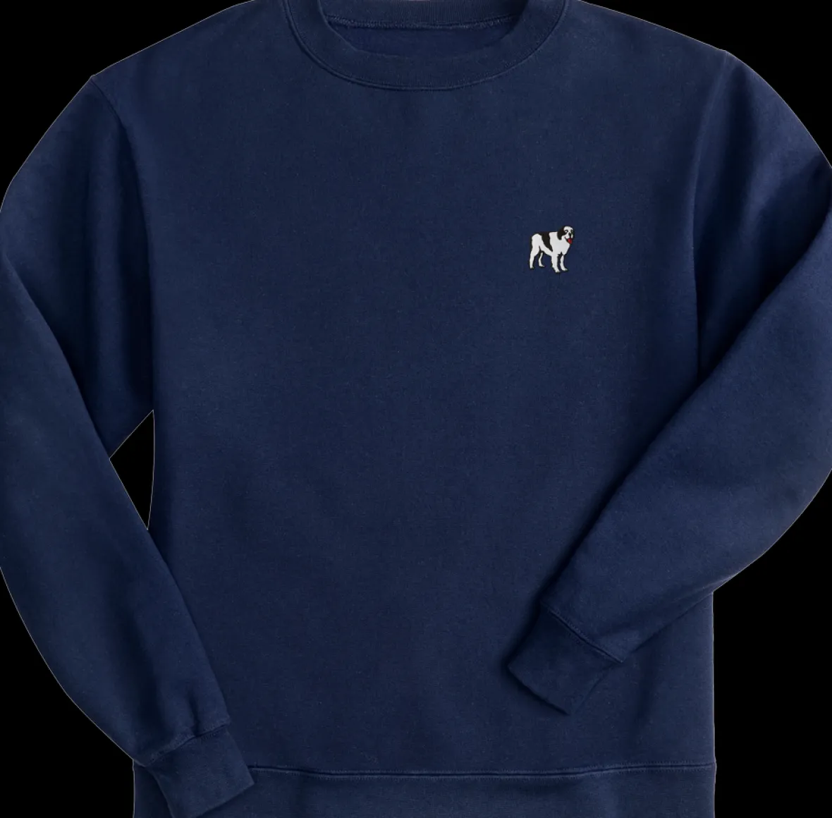 French Terry Fleece Embroidered Crew-Big Dogs Fashion